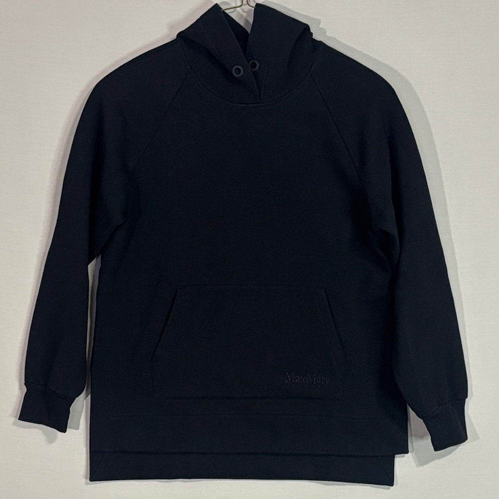 Max Mara Leisure Black Hooded Sweatshirt Pullover Women’s M
